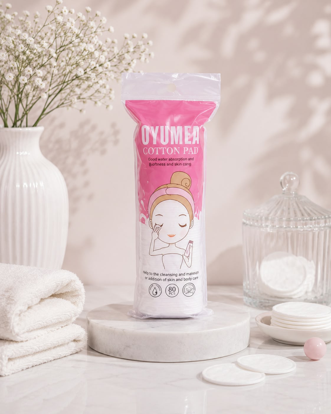Oyumea Cotton Pad For All Skin Types 80pcs