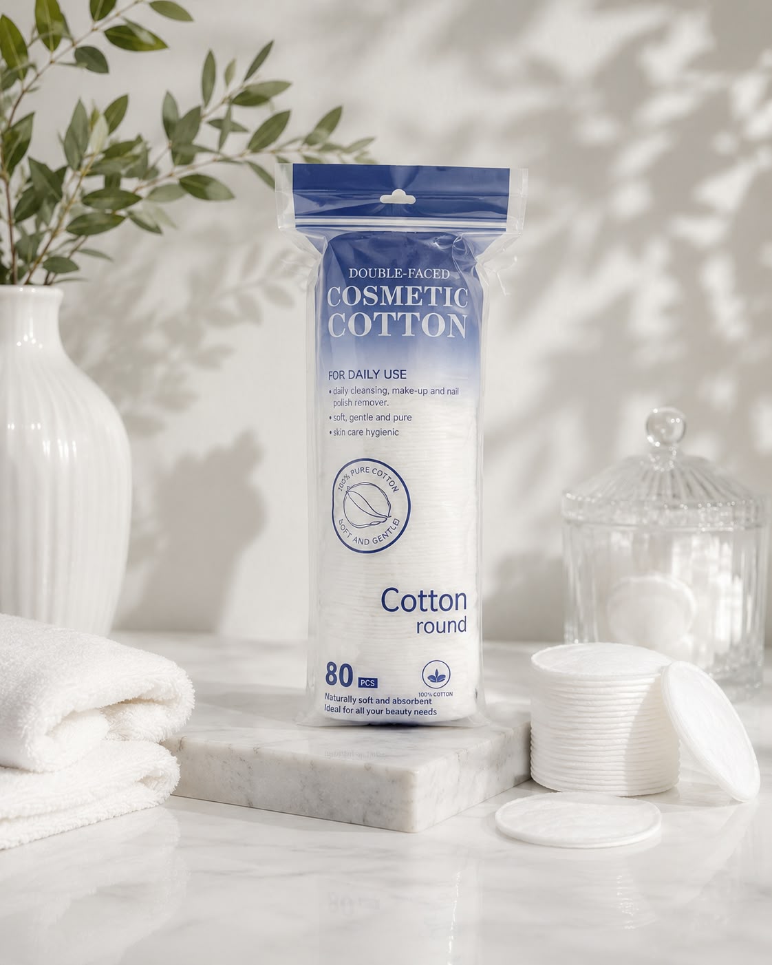 LMLTOP Double Faced Cosmetics Cotton Pad 80Pcs